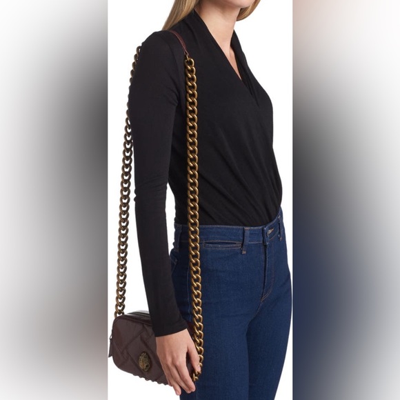 Kurt Geiger London Kensington Small Chain Camera Bag Wine - Picture 2 of 11